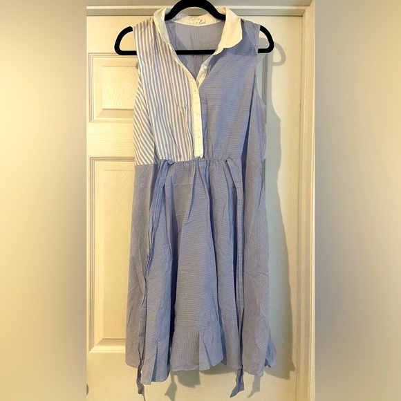 A love A Striped Blue Midi Dress - Picture 2 of 5